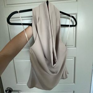 Zara Sand-Color Scoop-Neck Blouse 100% Polyester - Sz S